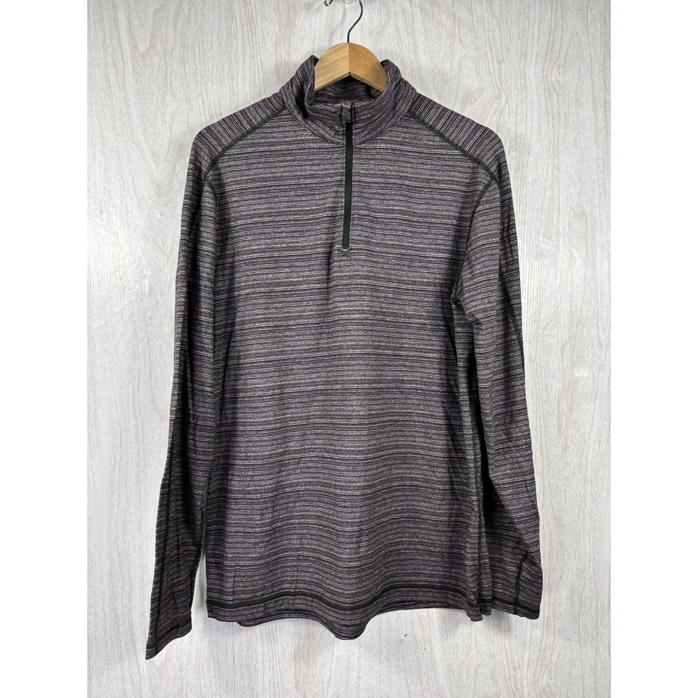Lululemon Surge Warm 1/2 Zip Mens XL Polar Night Stripe Rulu Running Pullover